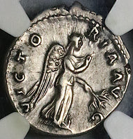 134 NGC Ch VF Hadrian Roman Empire Denarius Victory Legion Triumph (24120302C)