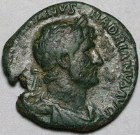 119 Hadrian Roman Empire AE As Pietas Altar Piety Loyalty (24121402R)