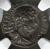 119 NGC Ch XF Hadrian Roman Empire Denarius Superb Style Emperor Stg Rudder Globe (25110902C)
