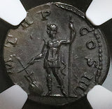 119 NGC Ch XF Hadrian Roman Empire Denarius Superb Style Emperor Stg Rudder Globe (25110902C)
