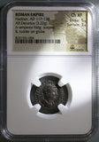 119 NGC Ch XF Hadrian Roman Empire Denarius Superb Style Emperor Stg Rudder Globe (25110902C)