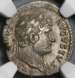 126 NGC Ch VF Hadrian Denarius Roman Empire Rare Crescent 7 Stars Septentriones Arrow (23042503C)