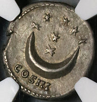 126 NGC Ch VF Hadrian Denarius Roman Empire Rare Crescent 7 Stars Septentriones Arrow (23042503C)