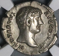 134 Hadrian NGC Ch VF Roman Empire Denarius Salus Eastern Mint? (25080502C)