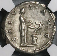 134 Hadrian NGC Ch VF Roman Empire Denarius Salus Eastern Mint? (25080502C)