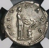 134 Hadrian NGC Ch VF Roman Empire Denarius Salus Eastern Mint? (25080502C)