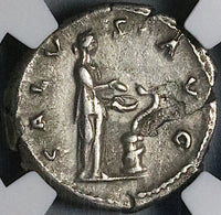134 Hadrian NGC Ch VF Roman Empire Denarius Salus Eastern Mint? (25080502C)