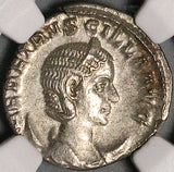 250 NGC Ch AU Herennia Etruscilla Double Denarius Roman Empire Pudicitia (25110401C)