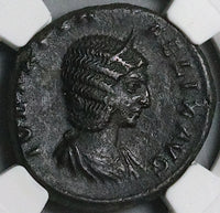 215 NGC AU Julia Domna AE As Roman Empire Luna Diana Biga Chariot Rare (25051001C)