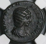 215 NGC AU Julia Domna AE As Roman Empire Luna Diana Biga Chariot Rare (25051001C)