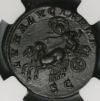 215 NGC AU Julia Domna AE As Roman Empire Luna Diana Biga Chariot Rare (25051001C)