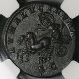 215 NGC AU Julia Domna AE As Roman Empire Luna Diana Biga Chariot Rare (25051001C)