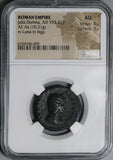 215 NGC AU Julia Domna AE As Roman Empire Luna Diana Biga Chariot Rare (25051001C)