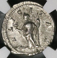 196 NGC Ch VF Julia Domna Denarius Roman Empire Felicitas Good Luck  (25020203C)