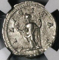 196 NGC Ch VF Julia Domna Denarius Roman Empire Felicitas Good Luck  (25020203C)