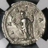 196 NGC Ch VF Julia Domna Denarius Roman Empire Felicitas Good Luck  (25020203C)