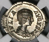 196 NGC MS Julia Domna Denarius Roman Empire Mother Gods Cybele Lions (24101203C)