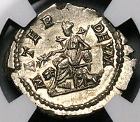 196 NGC MS Julia Domna Denarius Roman Empire Mother Gods Cybele Lions (24101203C)