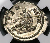 196 NGC MS Julia Domna Denarius Roman Empire Mother Gods Cybele Lions (24101203C)