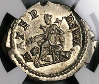 196 NGC MS Julia Domna Denarius Roman Empire Mother Gods Cybele Lions (24101203C)
