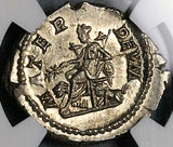 196 NGC MS Julia Domna Denarius Roman Empire Mother Gods Cybele Lions (24101203C)