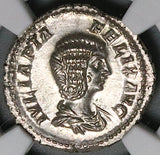 211 NGC MS Julia Domna Denarius Roman Empire Caracalla Pudicitia Chastity (25052801C)