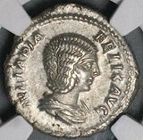 215 NGC XF Julia Domna Denarius Roman Empire Vesta Rome Mint (26081402C)