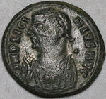 317 Licinius I AE3 Roman Empire Cyzicus Jupiter Mappa Scepter Silvered VF (24121507R)