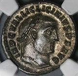 312 NGC AU Licinius I Roman Empire Follis Nummus Heraclea Jupiter 5/5 5/5 (26041104C)