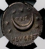 76 BC NGC XF Roman Republic Lucretius Trio Denarius Sol Head Moon 7 Stars 4/5 5/5 (26071501C)