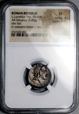 76 BC NGC XF Roman Republic Lucretius Trio Denarius Sol Head Moon 7 Stars 4/5 5/5 (26071501C)