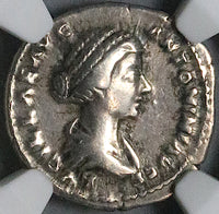 164 NGC VF Lucilla Roman Empire Denarius Concordia Marcus Aurelius Lucius Verus (25033002C)