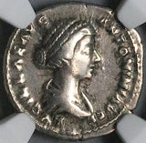 164 NGC VF Lucilla Roman Empire Denarius Concordia Marcus Aurelius Lucius Verus (25033002C)
