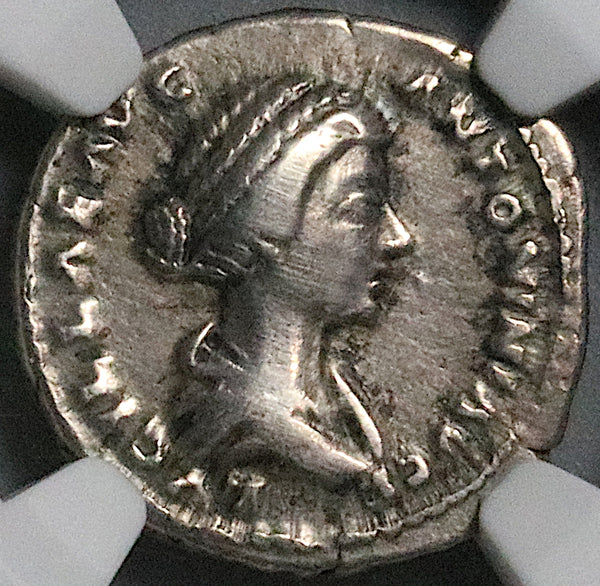 164 NGC VF Lucilla Roman Empire Denarius Concordia Marcus Aurelius Lucius Verus (25033002C)