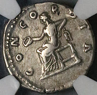164 NGC VF Lucilla Roman Empire Denarius Concordia Marcus Aurelius Lucius Verus (25033002C)