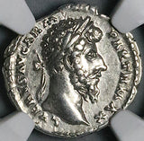 166 NGC XF Lucius Verus Denarius Roman Empire Aequitas Marcus Aurelius (26042902C)