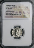 166 NGC XF Lucius Verus Denarius Roman Empire Aequitas Marcus Aurelius (26042902C)