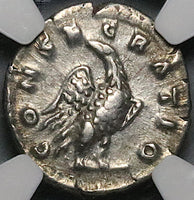 169 NGC Ch XF Lucius Verus Roman Empire Posthumous Eagle Denarius Marcus Aurelius (24073101C)