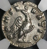 169 NGC Ch XF Lucius Verus Roman Empire Posthumous Eagle Denarius Marcus Aurelius (24073101C)