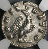 169 NGC Ch XF Lucius Verus Roman Empire Posthumous Eagle Denarius Marcus Aurelius (24073101C)
