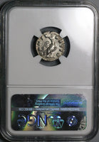 169 NGC Ch XF Lucius Verus Roman Empire Posthumous Eagle Denarius Marcus Aurelius (24073101C)
