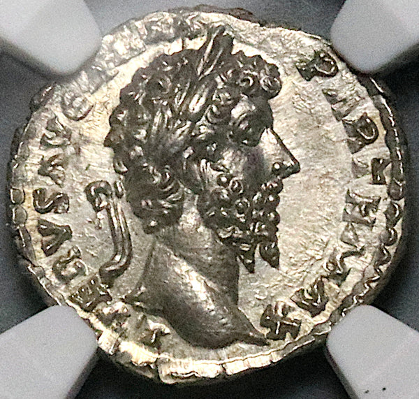 166 NGC MS Lucius Verus Roman Empire Denarius Pax Mint State Aurelius (25072701C)