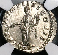 166 NGC MS Lucius Verus Roman Empire Denarius Pax Mint State Aurelius (25072701C)