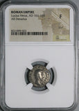 161 NGC F Lucius V Roman Empire Denarius Providentia Co-Emperor Marcus Aurelius (26031904C)