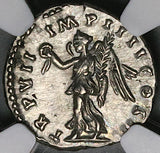 166 NGC AU Lucius Verus Roman Empire Denarius Victory Marcus Aurelius (26033003D)