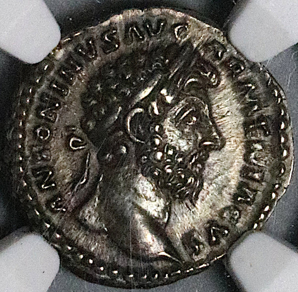 164 NGC Ch XF Marcus Aurelius Denarius Armenia Conquest Roman Empire Commemorative (24081201C)