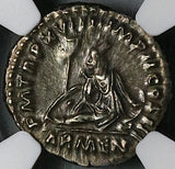 164 NGC Ch XF Marcus Aurelius Denarius Armenia Conquest Roman Empire Commemorative (24081201C)