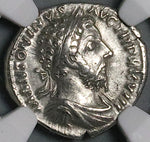 173 NGC Ch VF Marcus Aurelius Denarius Roman Empire German Captive Trophy (25092101C)