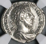 173 NGC Ch VF Marcus Aurelius Denarius Roman Empire German Captive Trophy (25092101C)