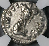 173 NGC Ch VF Marcus Aurelius Denarius Roman Empire German Captive Trophy (25092101C)